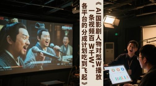 AI三国影视剧人物对口型唱歌玩法，一条视频百W千W播放，各平台的分成计划吃到飞起-三零资源