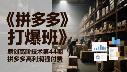 《拼多多打爆班》原创高阶技术第44期,拼多多高利润强付费-三零资源