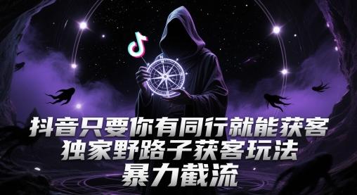 抖音只要你有同行就能获客,独家野路子获客玩法,暴力截流【揭秘】-三零资源
