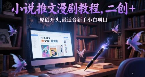 小说推文漫剧教程,二创+原创开头,最适合新手小白项目-三零资源