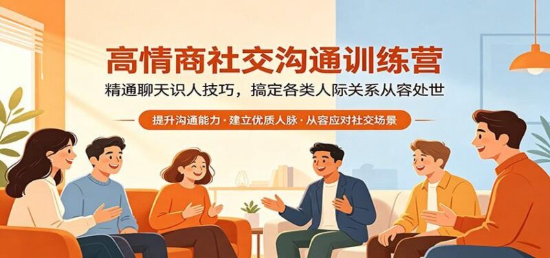 高情商社交沟通训练营:精通聊天识人技巧,搞定各类人际关系从容处世-三零资源