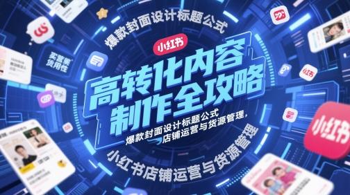 高转化内容制作全攻略,爆款封面设计标题公式,小红书店铺运营与货源管理-三零资源