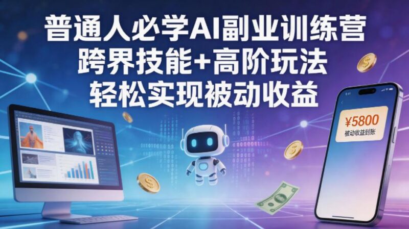 普通人必学AI副业训练营跨界技能+高阶玩法轻松实现被动收益-三零资源