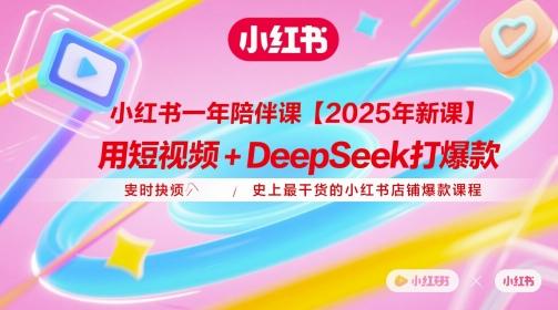 小红书一年陪伴课【2025年新课】,用短视频+deepSeek打爆款,史上最干货的小红书店铺爆款课程-三零资源