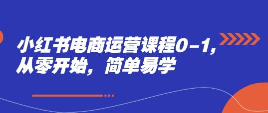 小红书电商运营课程0-1,从零开始,简单易学-三零资源