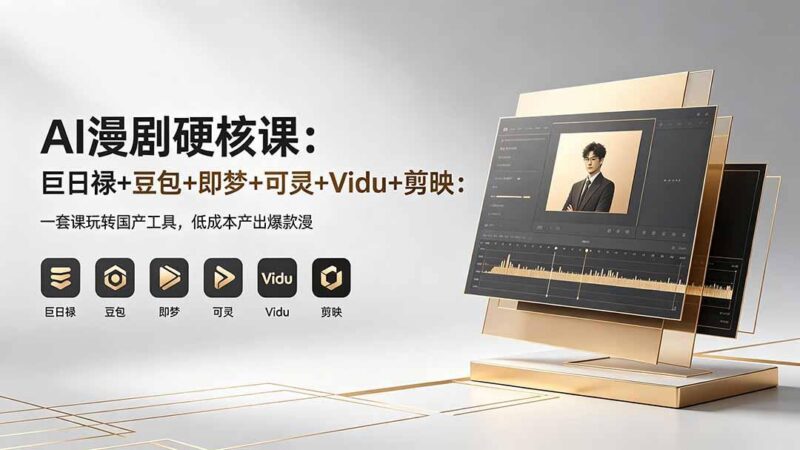 AI漫剧硬核课:巨日禄+豆包+即梦+可灵+Vidu+剪映:一套课玩转国产工具,低成本产出爆款漫剧-三零资源