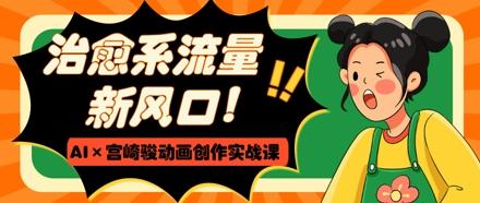 治愈系流量新风口，AI+宫崎骏动画创作实战课，从0到1打造爆款视频-三零资源
