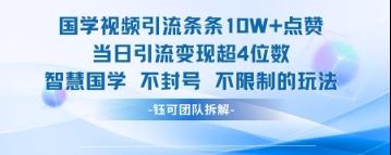 国学视频引流条条10W+点赞当日引流变现超4位数-三零资源