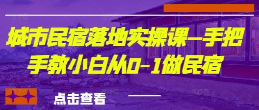 城市民宿落地实操课—手把手教小白从0-1做民宿-三零资源