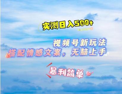 微信视频号最新玩法,表情包搭配情感文案,2分钟一条原创作品,简单好上手,轻松日入几张-三零资源