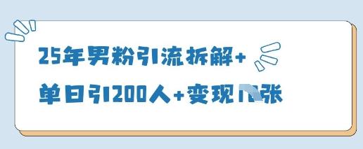 25年男粉引流拆解+单日引200人+变现多张-三零资源