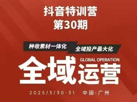 抖音特训营第30期线下培训资料，没有录音视频，正版整理的脑图资料及学员总结核心点-三零资源