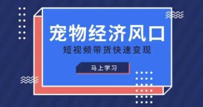 宠物赛道快速变现精品课,宠物经济风口,短视频带货快速变现-三零资源