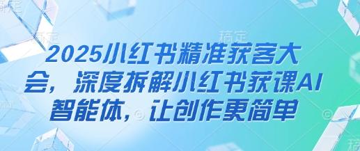 2025小红书精准获客大会，深度拆解小红书获课AI智能体，让创作更简单-三零资源