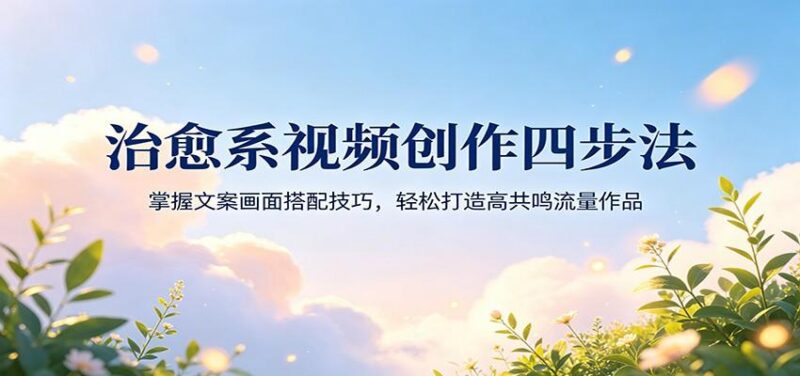 治愈系视频创作四步法：掌握文案画面搭配技巧，轻松打造高共鸣流量作品-三零资源