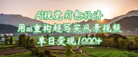 AI视觉疗愈经济:用ai重构超写实风景视频,单日变现多张-三零资源