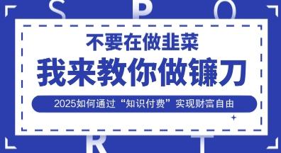 韭菜生涯终结者,我来教你做镰刀,2025如何通过“知识付费”实现财F自由【揭秘】-三零资源