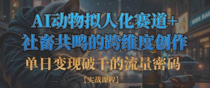 单日变现破千的流量密码,AI动物拟人化赛道+社畜共鸣的跨维度创作-三零资源