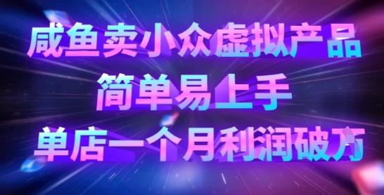 咸鱼卖小众虚拟产品,简单易上手,单店一个月利润破W-三零资源