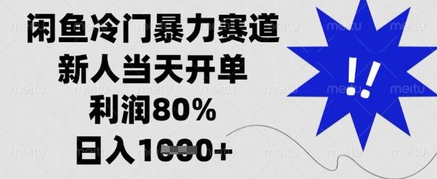闲鱼冷门暴力赛道,新人当天开单,利润80%,日入数张【揭秘】-三零资源