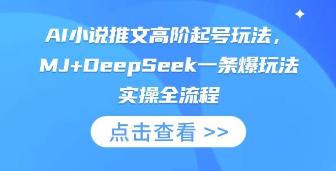 AI小说推文高阶起号玩法，MJ+DeepSeek一条爆玩法实操全流程-三零资源