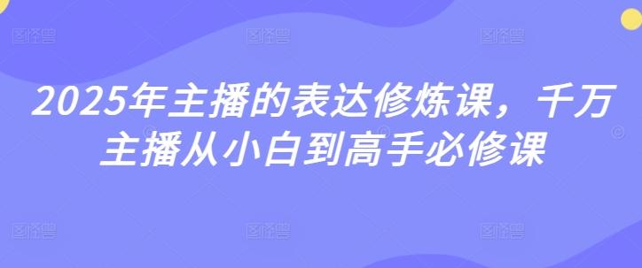 2025年主播的表达修炼课,千万主播从小白到高手必修课-三零资源