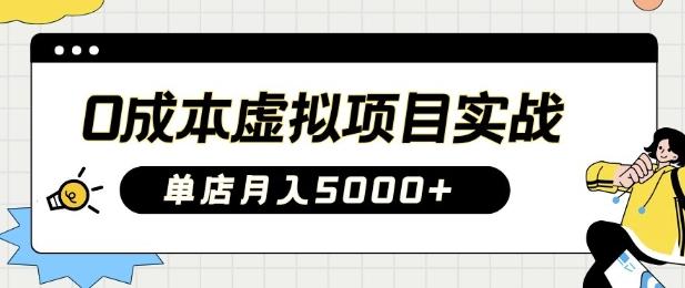0成本虚拟项目实战手把手教你落地,单店月入5k-三零资源
