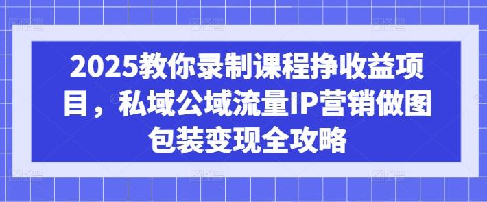2025教你录制课程挣收益项目,私域公域流量IP营销做图包装变现全攻略-三零资源