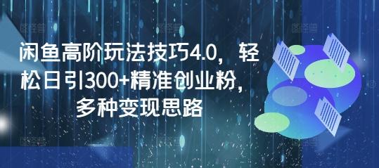 闲鱼高阶玩法技巧4.0,轻松日引300+精准创业粉,多种变现思路-三零资源