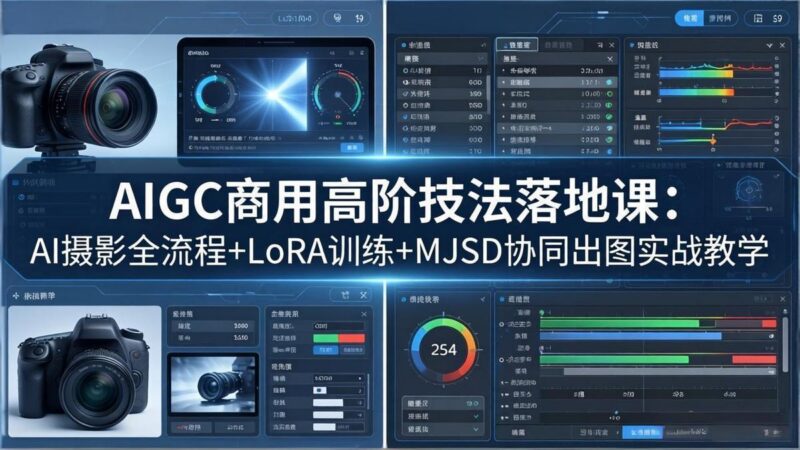 AIGC商用高阶技法落地课：AI摄影全流程+LoRA训练+MJSD协同出图实战教学-三零资源