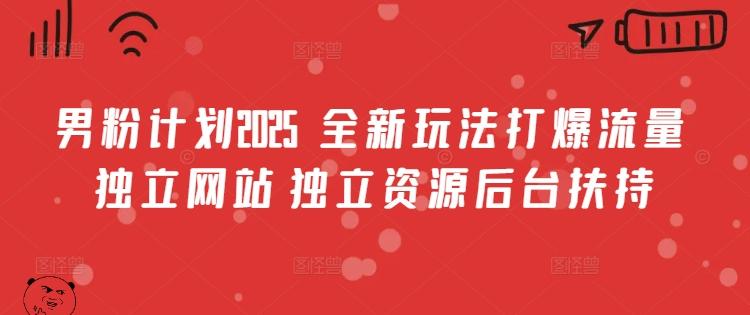 男粉计划2025 全新玩法打爆流量 独立网站 独立资源后台扶持【揭秘】-三零资源