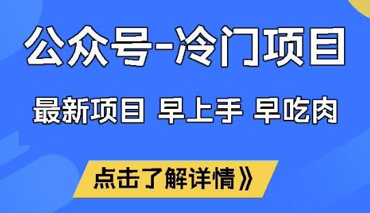 公众号冷门赛道,早上手早吃肉,单月轻松稳定变现1W【揭秘】-三零资源