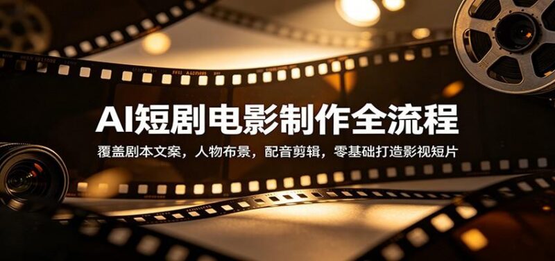 AI短剧电影制作全流程:覆盖剧本文案,人物布景,配音剪辑,零基础打造影视短片-三零资源