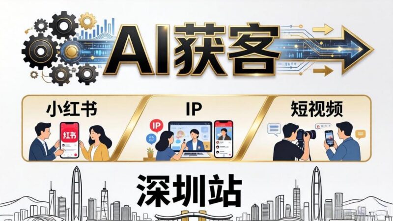2026AI获客大课深圳站：4月17日-19日3天2夜拆透小红书+IP+短视频，老板操盘手必来-三零资源