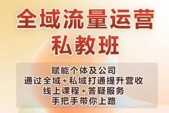 全域流量运营操盘课,赋能个体及公司通过全域+私域打通提升营收-三零资源