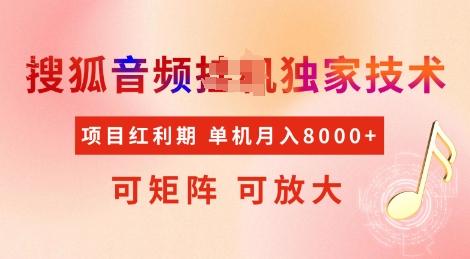 全网首发搜狐音频挂JI独家技术,项目红利期,可矩阵可放大,稳定月入8k【揭秘】-三零资源