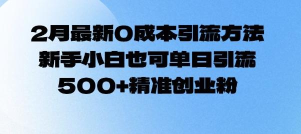 2月最新0成本引流方法，新手小白也可单日引流500+精准创业粉 三零资源-三零资源
