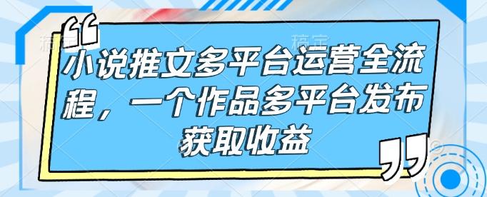 小说推文多平台运营全流程,一个作品多平台发布获取收益-三零资源