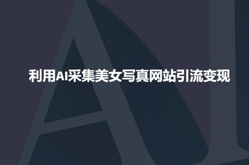利用AI采集美女写真网站引流变现,引流嘎嘎的-三零资源