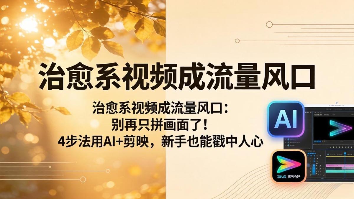 治愈系视频成流量风口:别再只拼画面了!4步法用AI+剪映,新手也能戳中人心