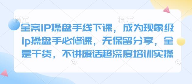 全案IP操盘手线下课,成为现象级ip操盘手必修课,无保留分享,全是干货,不讲废话超深度培训实操-三零资源