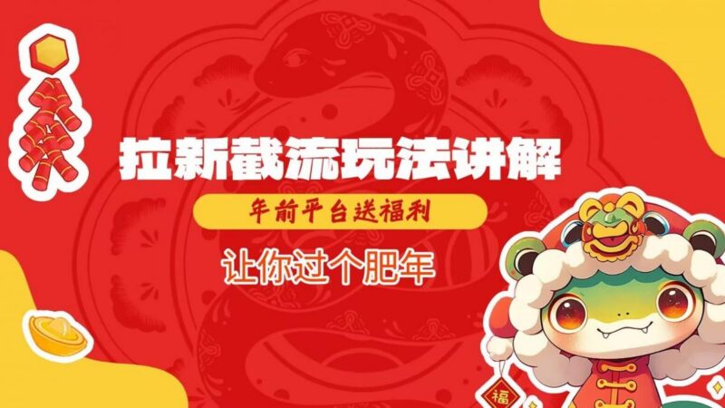 拉新截流玩法讲解，年前平台送福利，让你过个肥年-三零资源