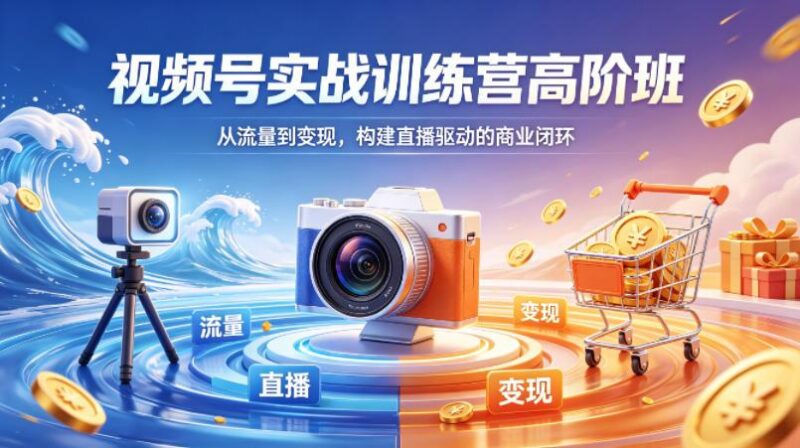 视频号实战训练营高阶班,从流量到变现,构建直播驱动的商业闭环(26年4月)-三零资源