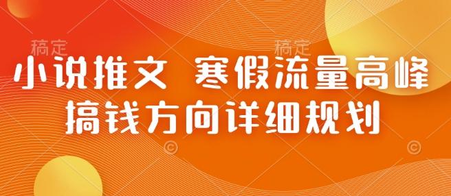小说推文 寒假流量高峰 搞钱方向详细规划-三零资源
