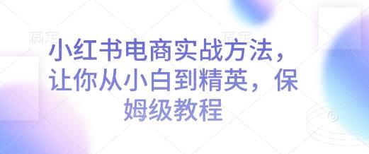 小红书电商实战方法,让你从小白到精英,保姆级教程-三零资源