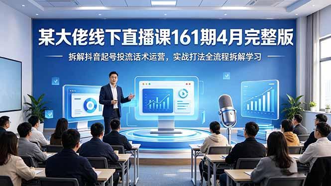 某大佬线下直播课161期4月完整版,拆解抖音起号投流话术运营,实战打法全流程拆解学习-三零资源