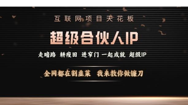 互联网项目天花板,超级合伙人IP,全网都在割韭菜,我来教你做镰刀【仅揭秘】
