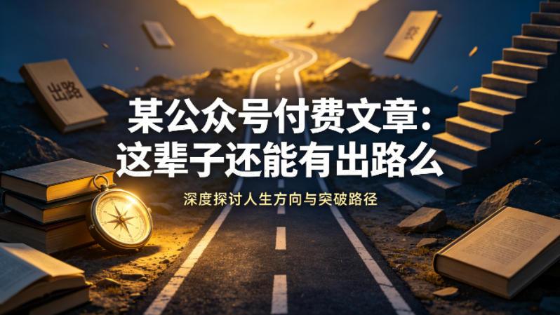 某公众号付费文章：这辈子还能有出路么-三零资源