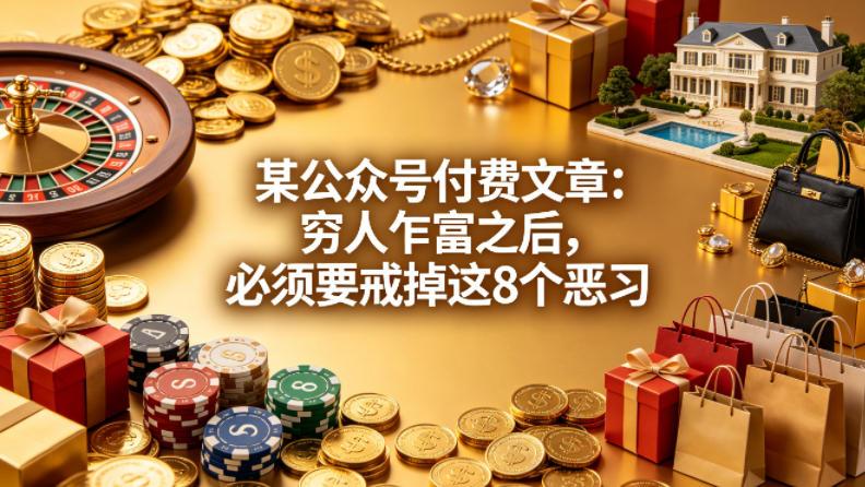 某公众号付费文章:穷人乍富之后,必须要戒掉这8个恶习-三零资源