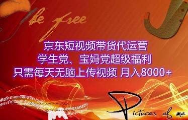 京东短视频带货代运营,学生党、宝妈党超级福利,只需每天无脑上传视频,月入8000+【仅揭秘】-三零资源